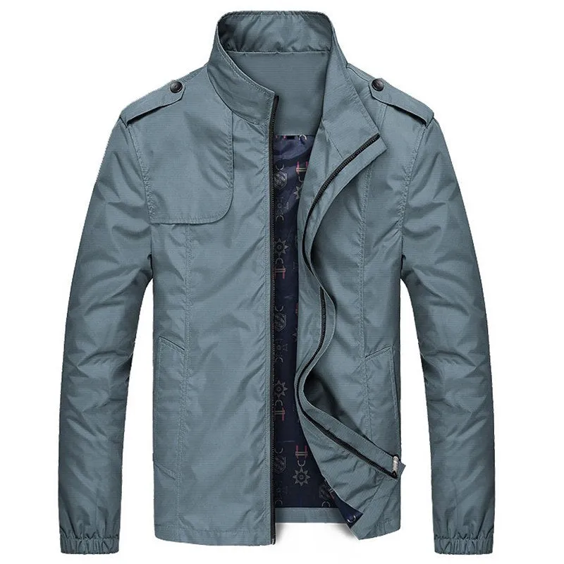 West Louis Autumn Solid Stand Collar Windproof Jacket