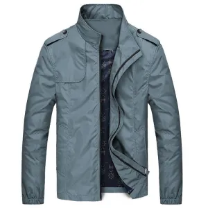 West Louis Autumn Solid Stand Collar Windproof Jacket