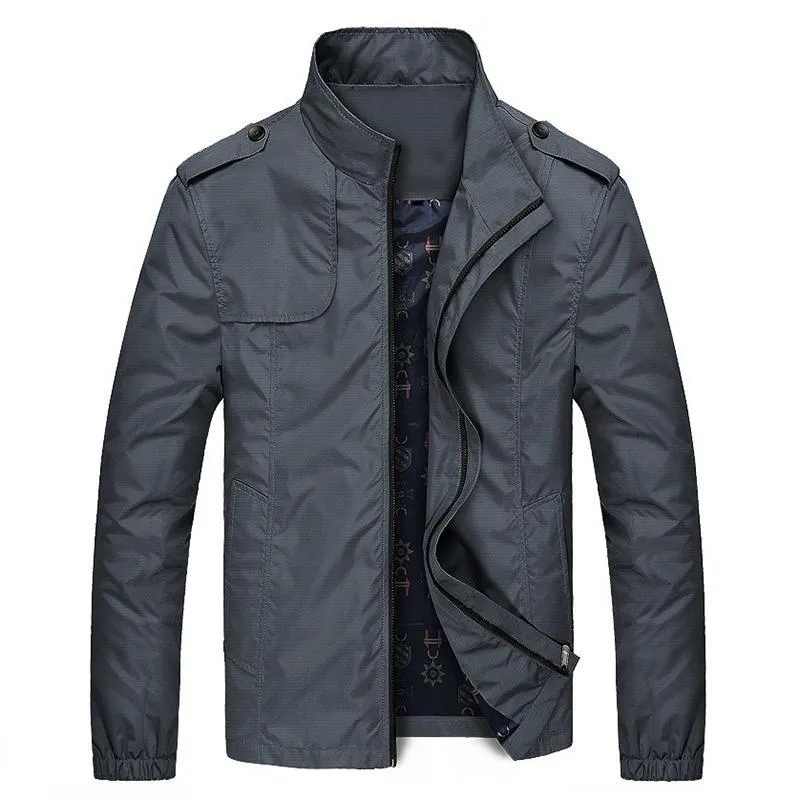 West Louis Autumn Solid Stand Collar Windproof Jacket