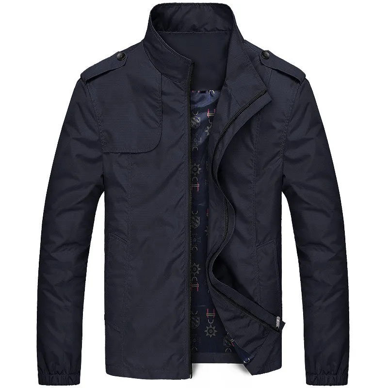 West Louis Autumn Solid Stand Collar Windproof Jacket