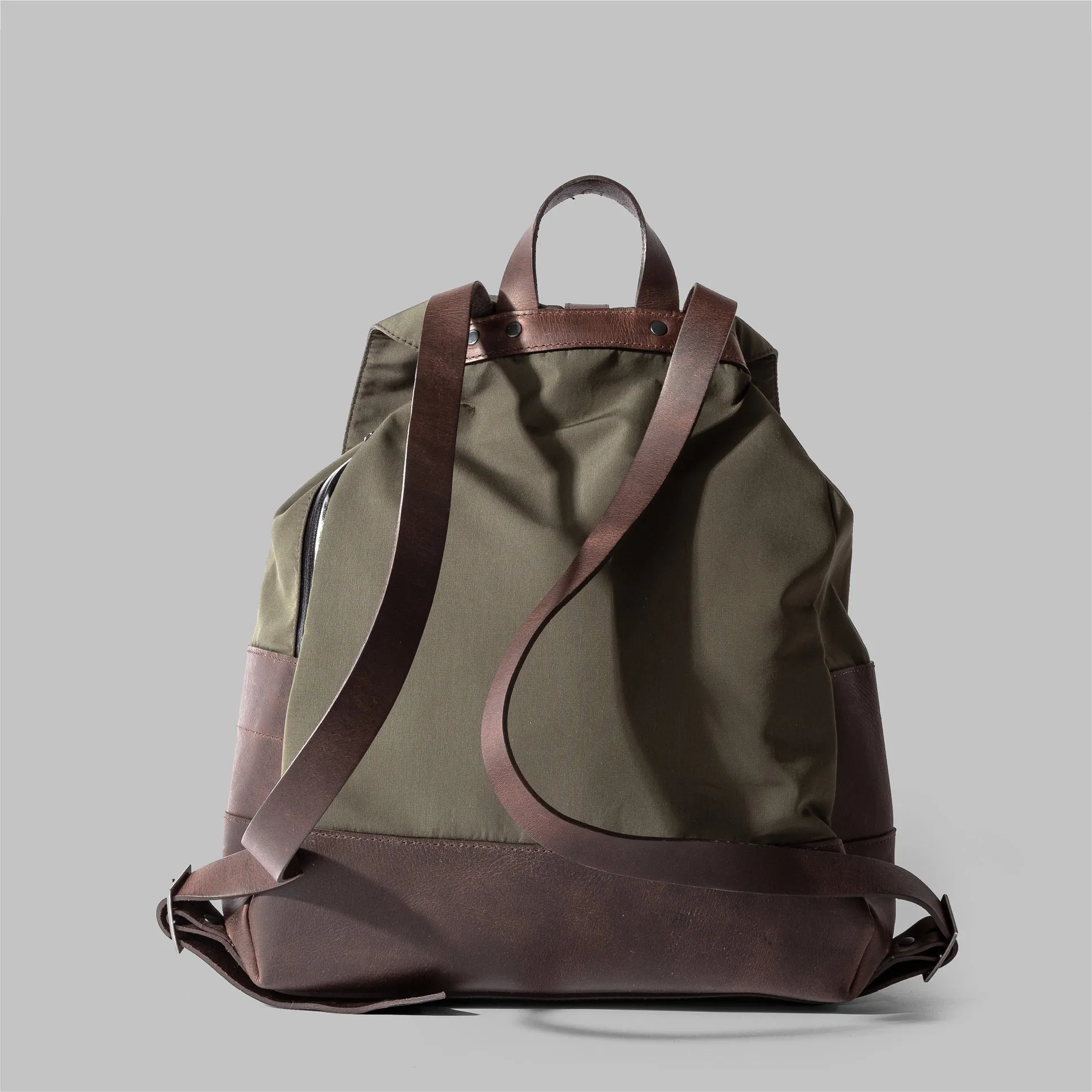 Weston Olive Green Nylon Rucksack